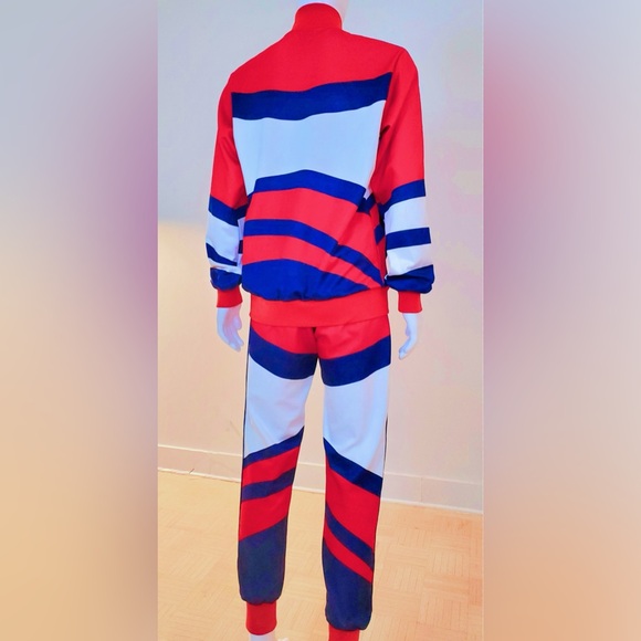 Le Tigre Abington Tracksuit Joggers Sweatpants Pants Navy Red (Pants Only) - Picture 4 of 11